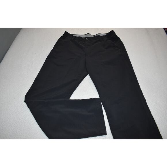 Under Armour Golf Pants Mens Size 36 x 32 Performance Polyester Blend Black FLAT - Picture 1 of 7